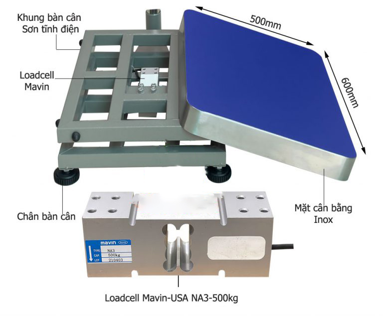 Cấu tạo cân điện tử 500kg