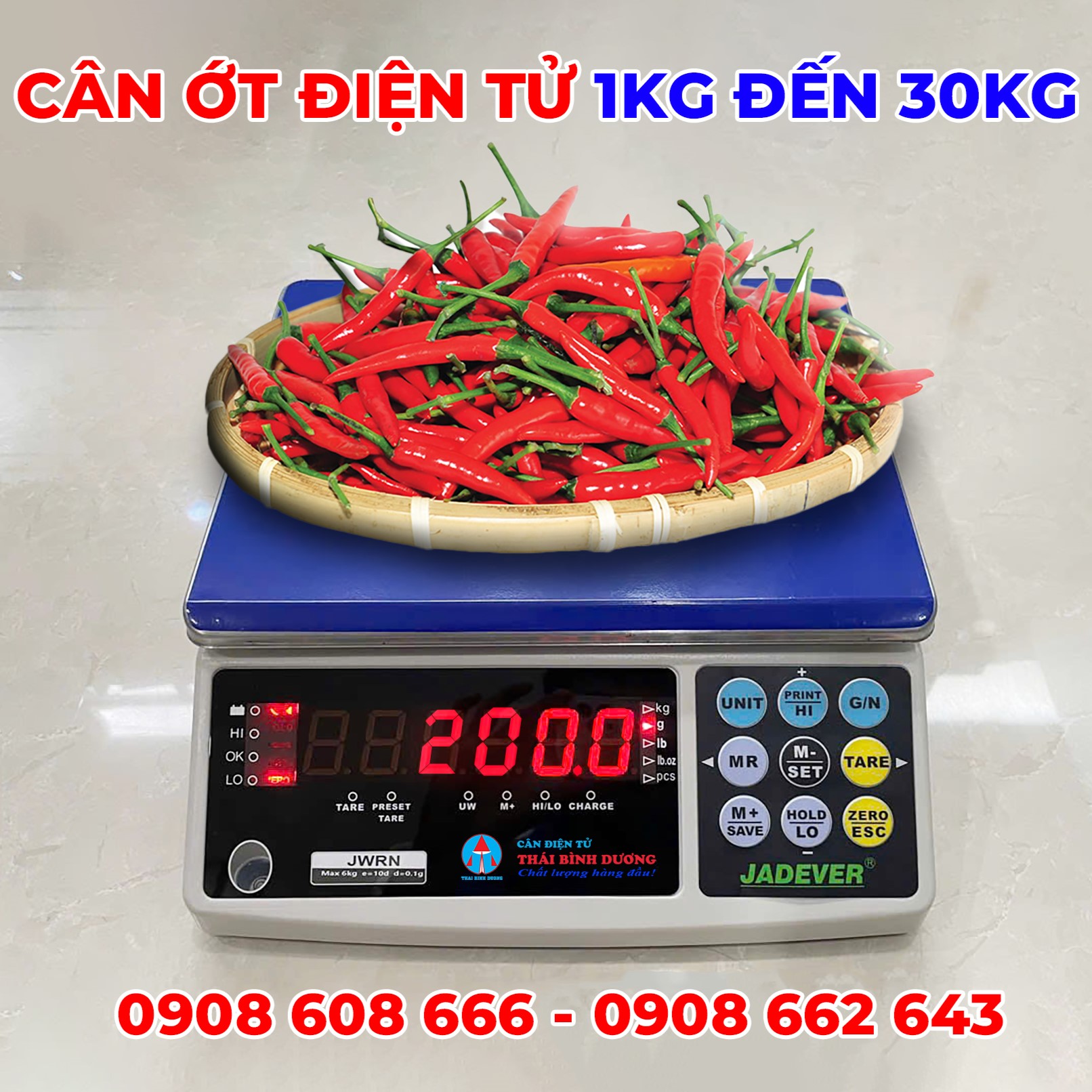 Cân ớt điện tử mức cân 1kg đến 30kg