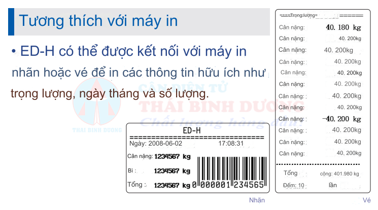 Chức năng in cân điện tử ED-H