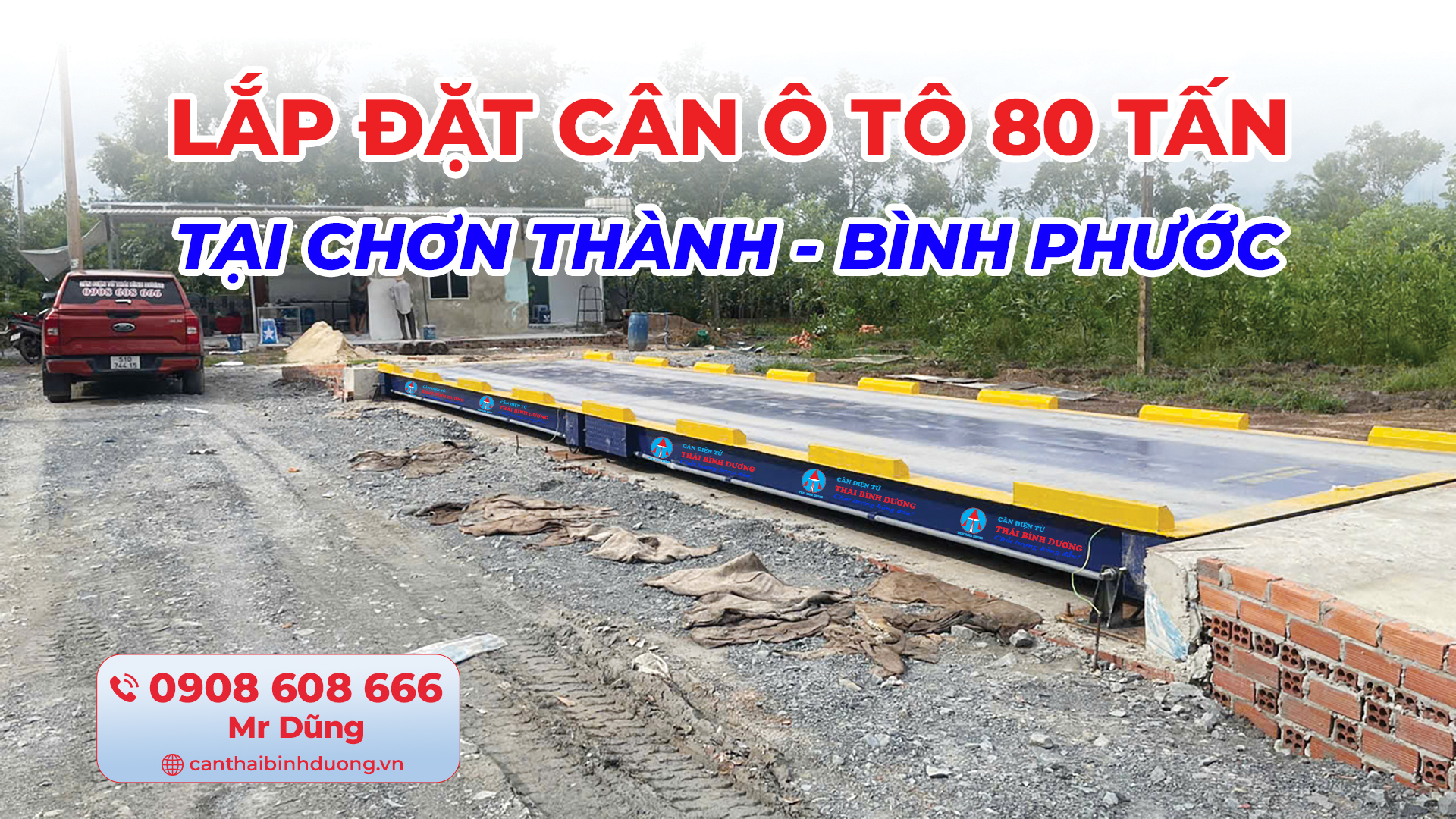 Lắp đặt cân ô tô, xe tải 80 tấn tại Chơn Thành Bình Phước