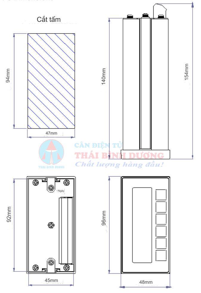 Kích thước đầu cân EX2005