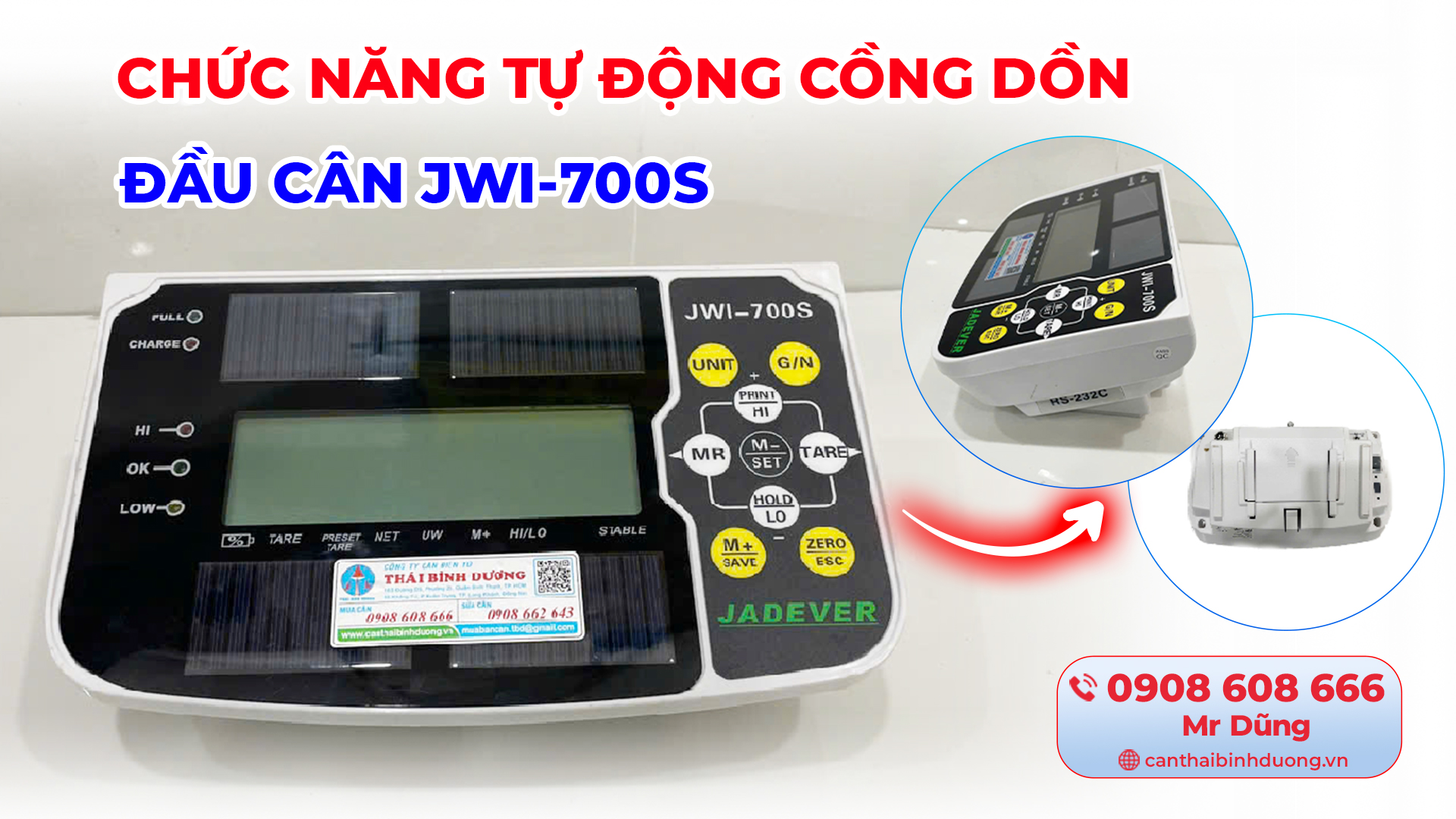 Chức năng tư động cộng dồng đầu cân JWI-700S