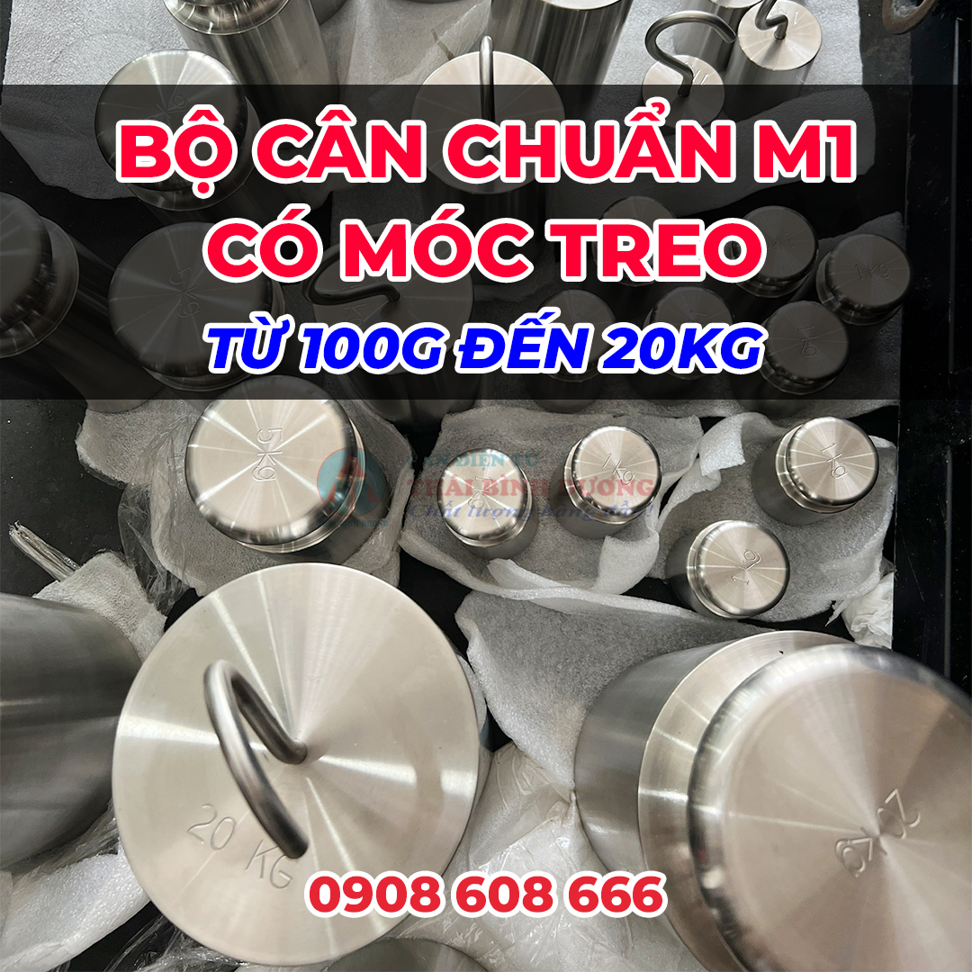 Bộ quả cân chuẩn M1 có móc treo từ 100g đến 20kg