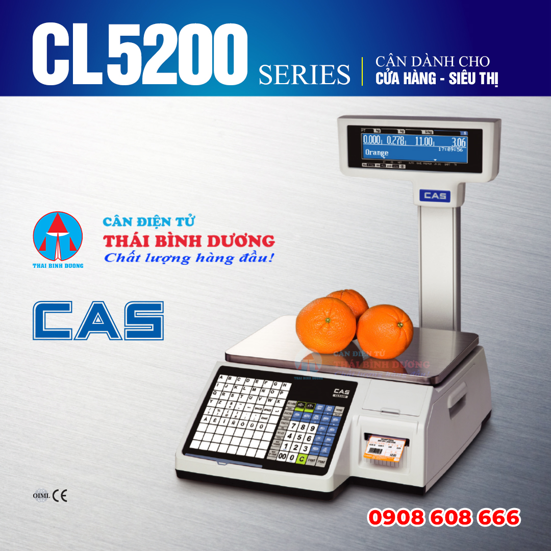 Cân Điện Tử In Tem Dán Mã Vạch CL5200 Series CAS