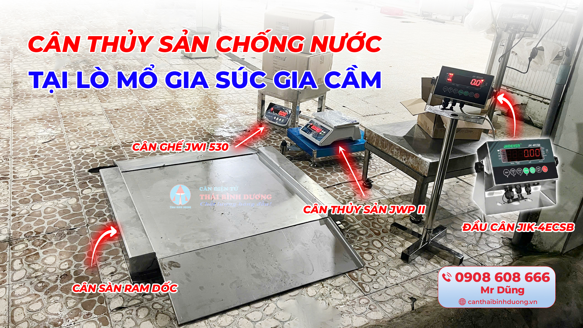 Bộ cân chống nước trong lò mổ gia súc gia cầm