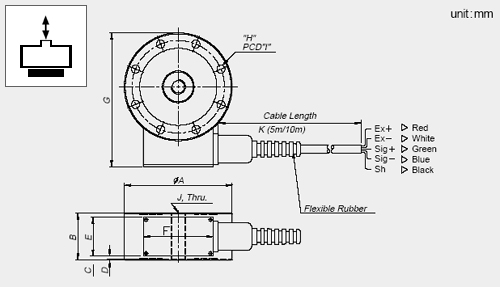 Loadcell LS-LSU CAS Kích thước