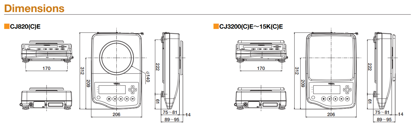 Cân điện tử CJ series Vibra 1