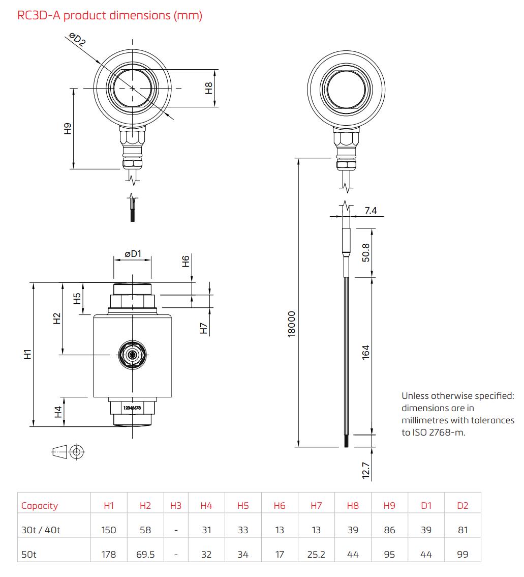 Loadcell dạng nén RC3D Flintec 3