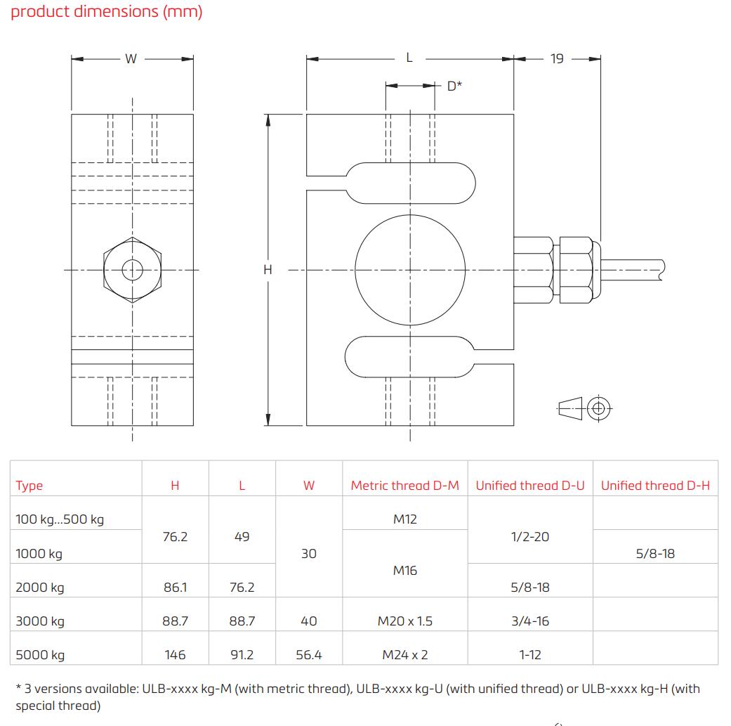 Loadcell Dạng Kéo ULB Flintec 1