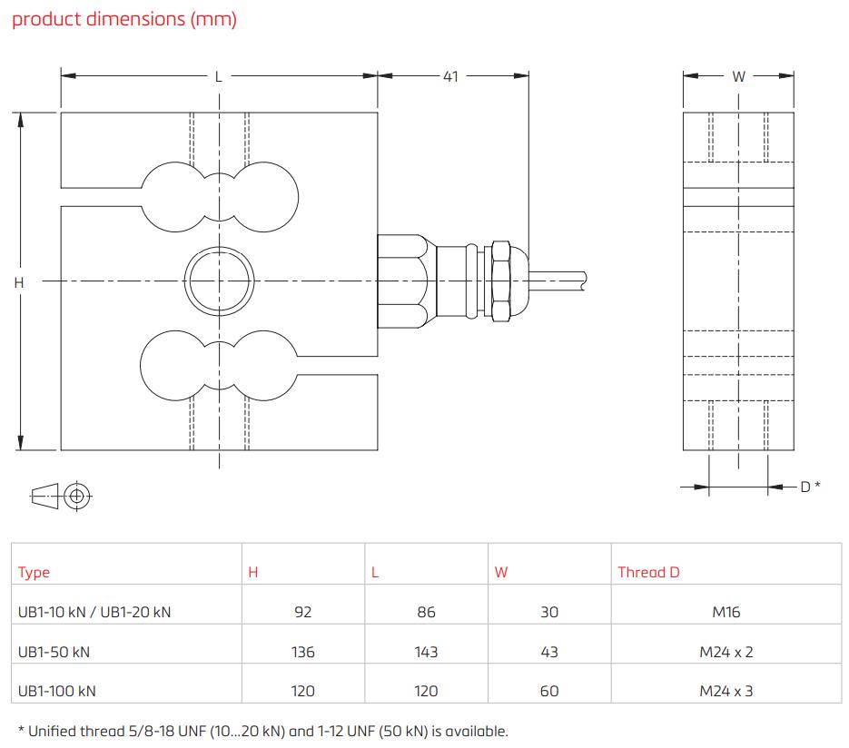 Loadcell Dạng Kéo UB1 Flintec 1