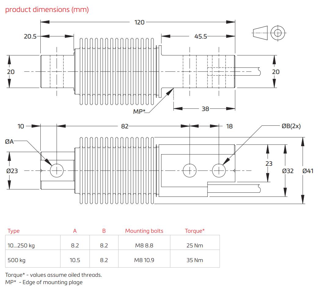 Loadcell SB8 Flintec 1
