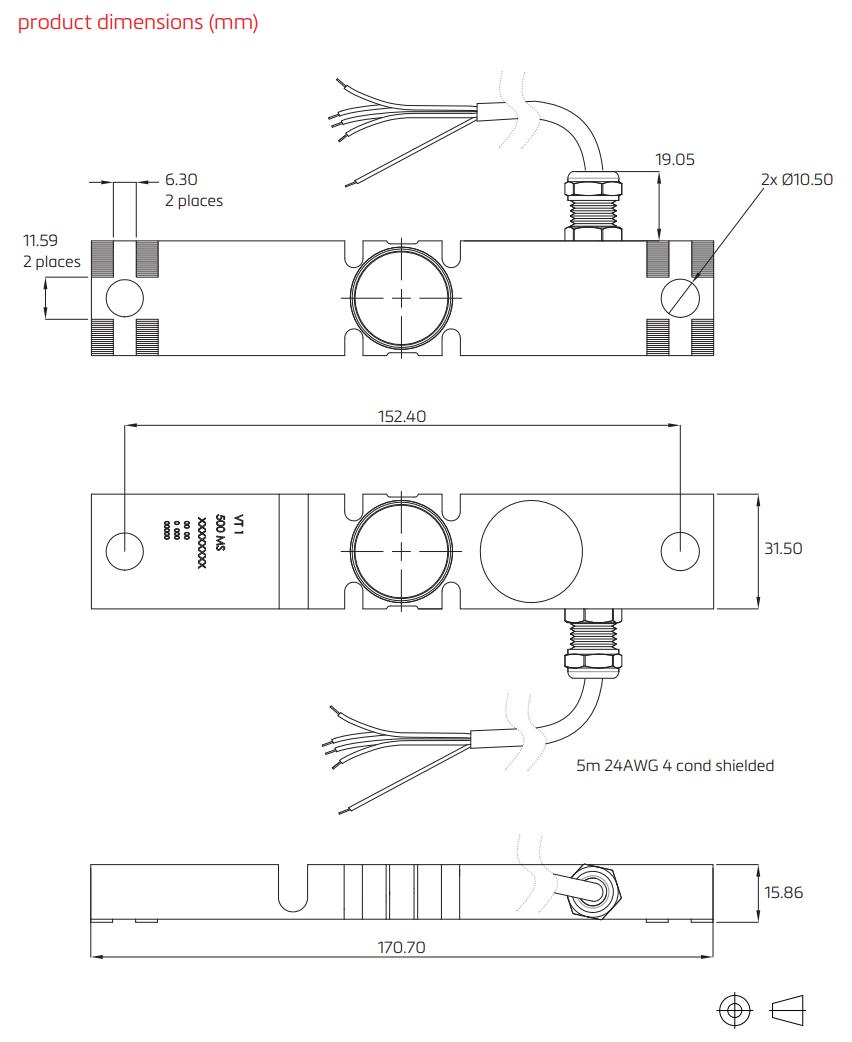 Loadcell VT1 Flintec 3