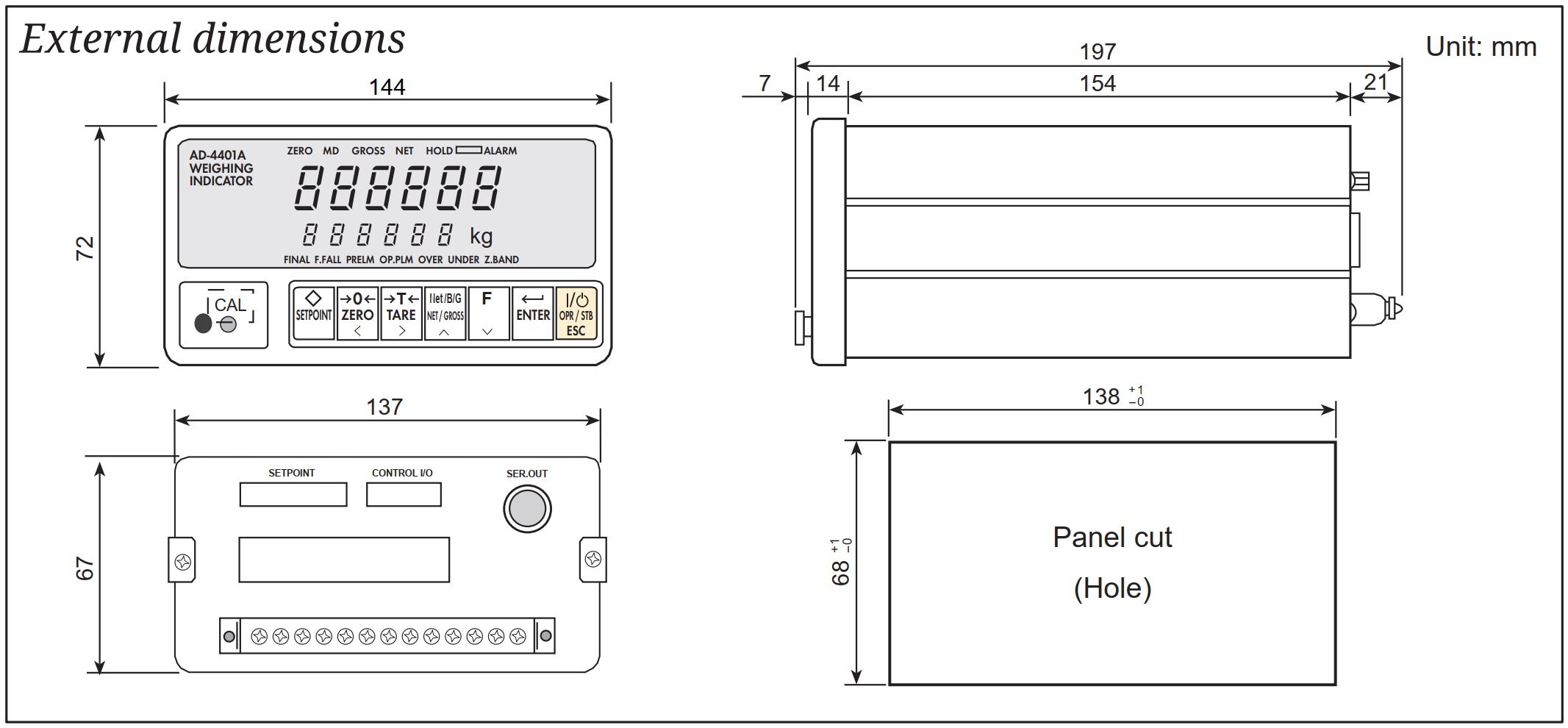 Đầu cân điện tử AD-4401A AND 1