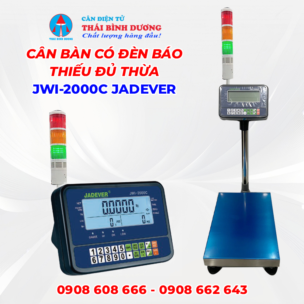 Cân Bàn Có Đèn Báo Thiếu Đủ Thừa JWI-2000C Jadever