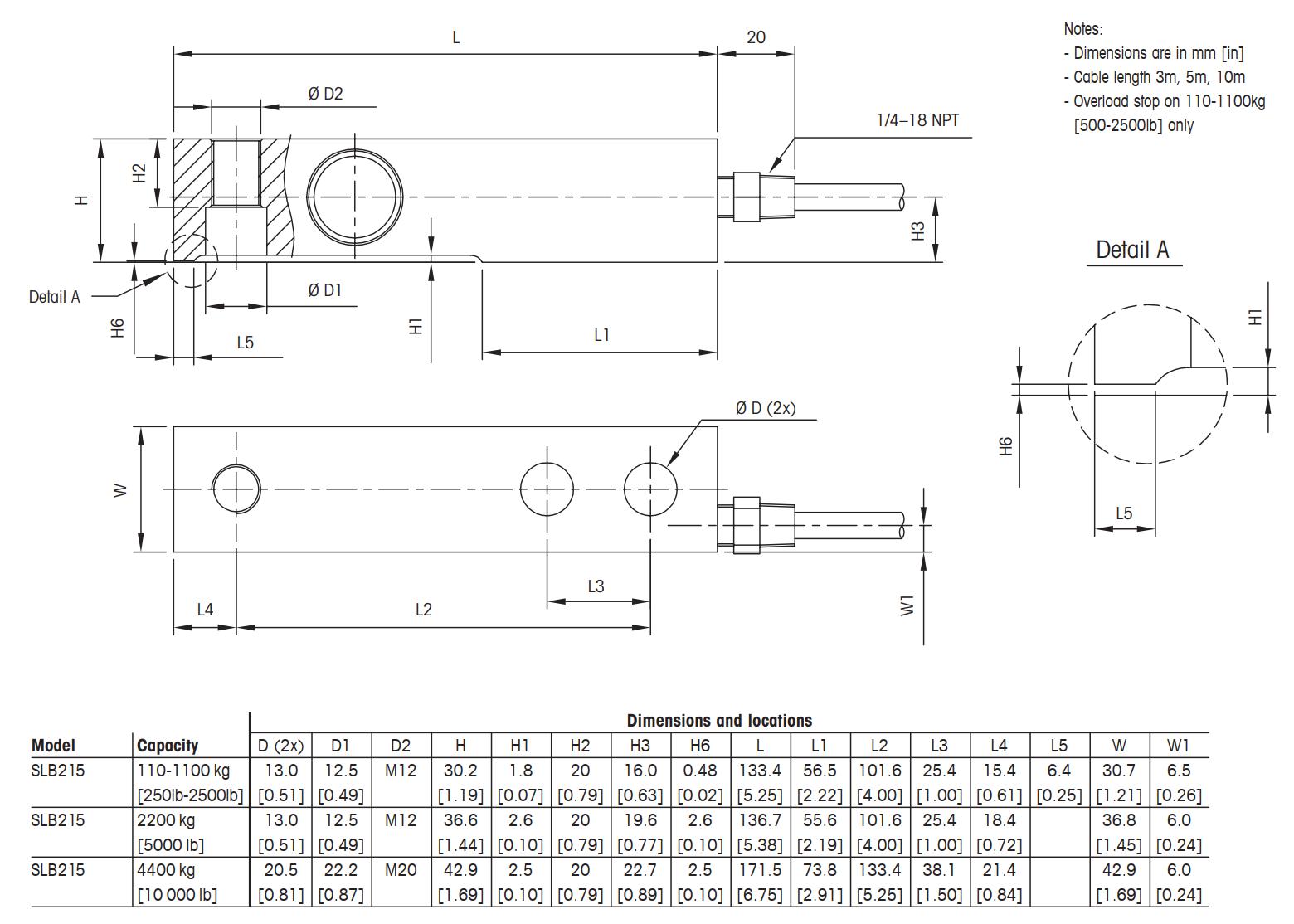 Loadcell SLB215 Mettler Toledo 1