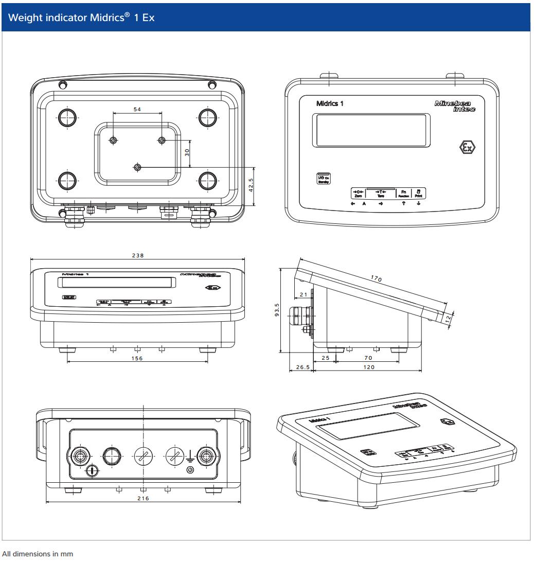 Đầu cân điện tử Midrics 1 EX Minebea Intec 1