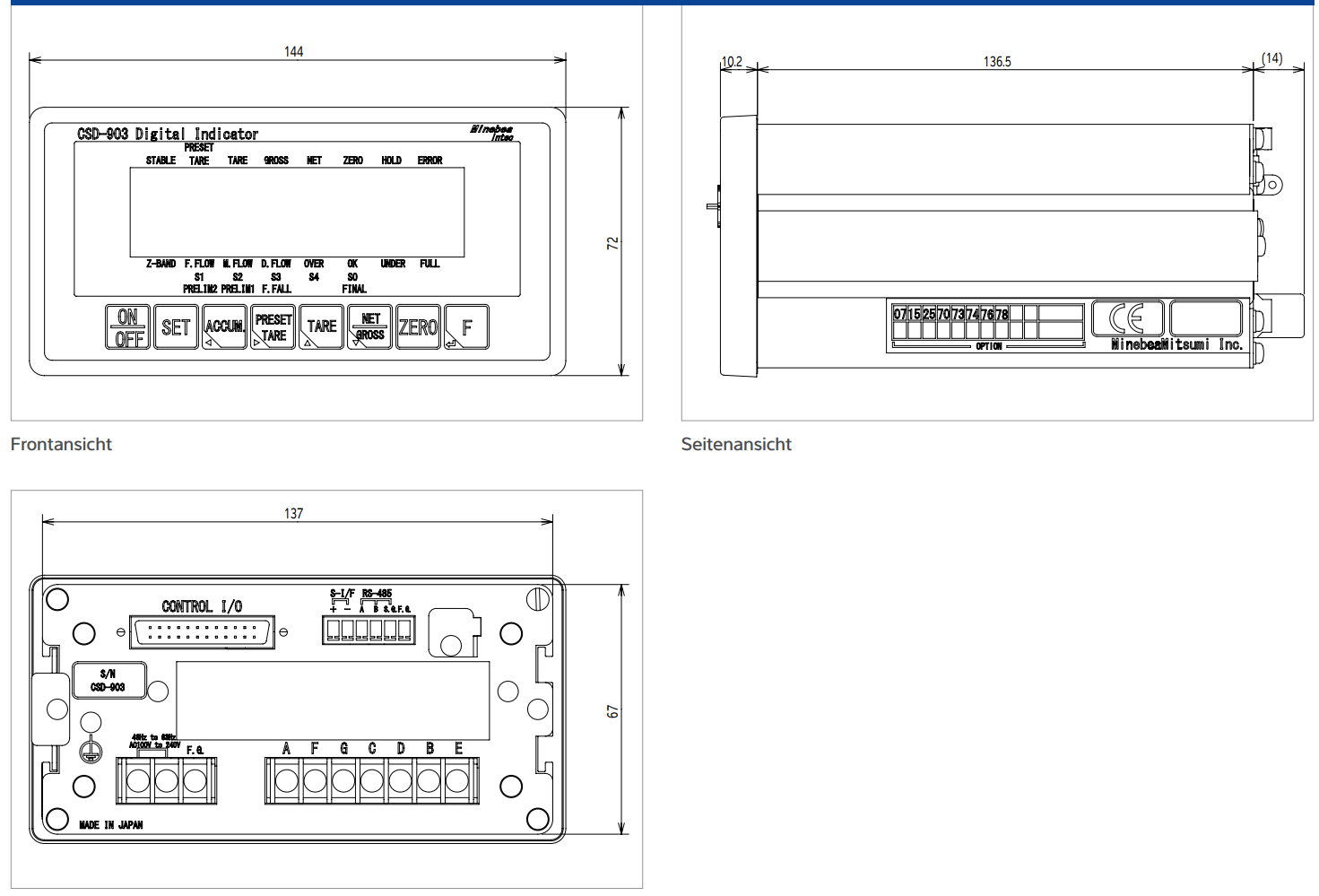 Đầu Cân Điện Tử CSD-903 Minebea Intec 1