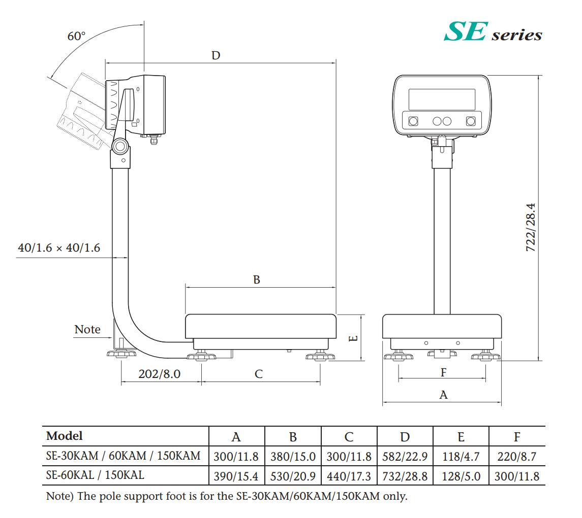 Cân Bàn Điện Tử SE Series AND 1