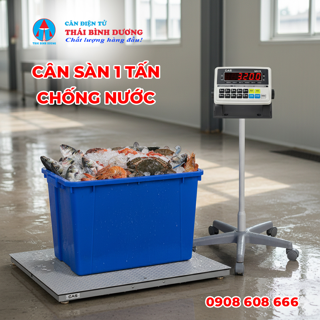 Cân Sàn 1 Tấn Chống Nước - Sàn Inox Nhám Chống Trượt