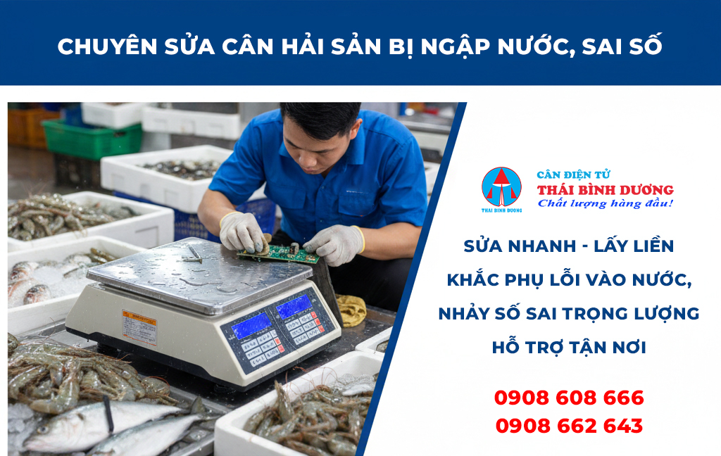 Chuyên Sửa Cân Hải Sản Bị Ngập Nước, Sai Số