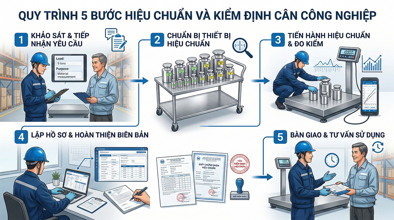quy trình hiệu chuẩn kiểm định cân công nghiệp