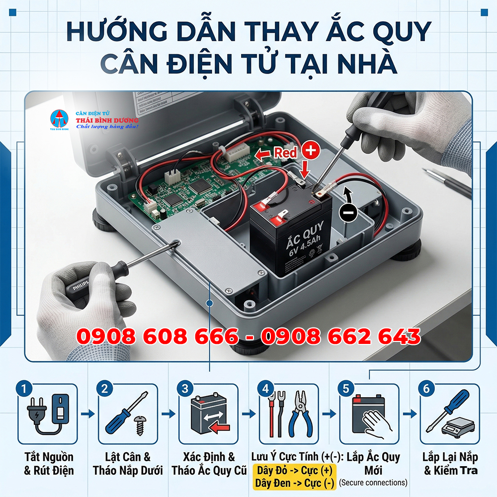 thay ắc quy cân điện tử
