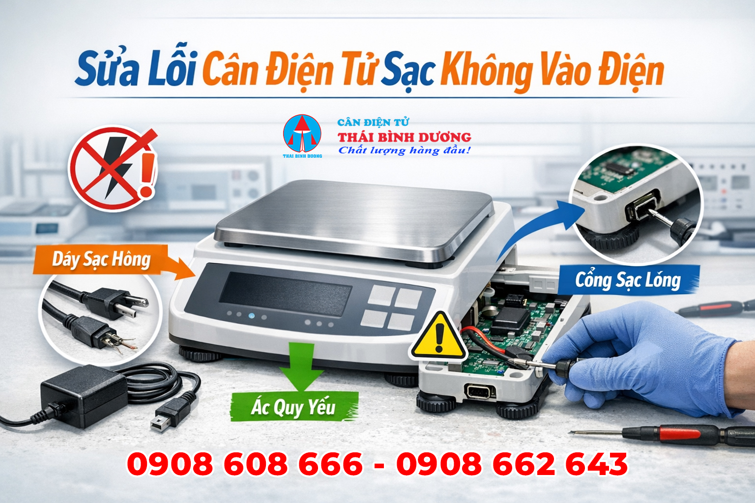 sửa lỗi cân điện tử sạc không vào điện