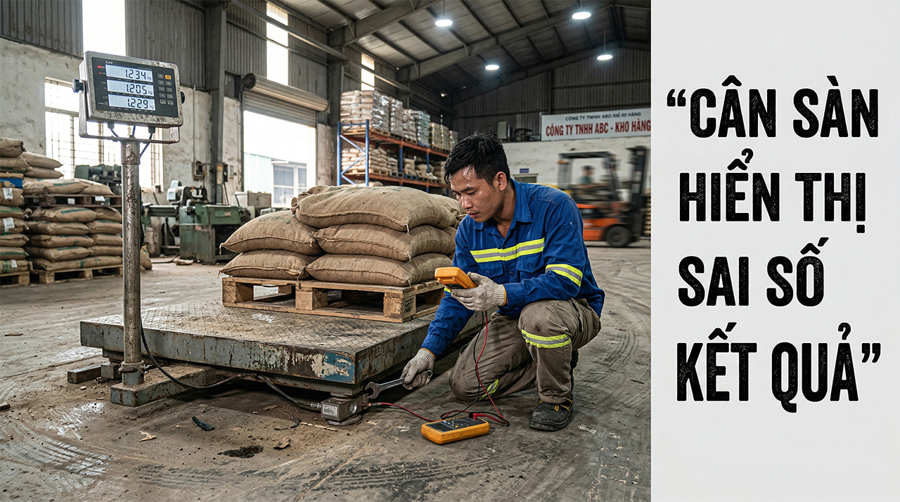 Cân sàn hiển thị sai số