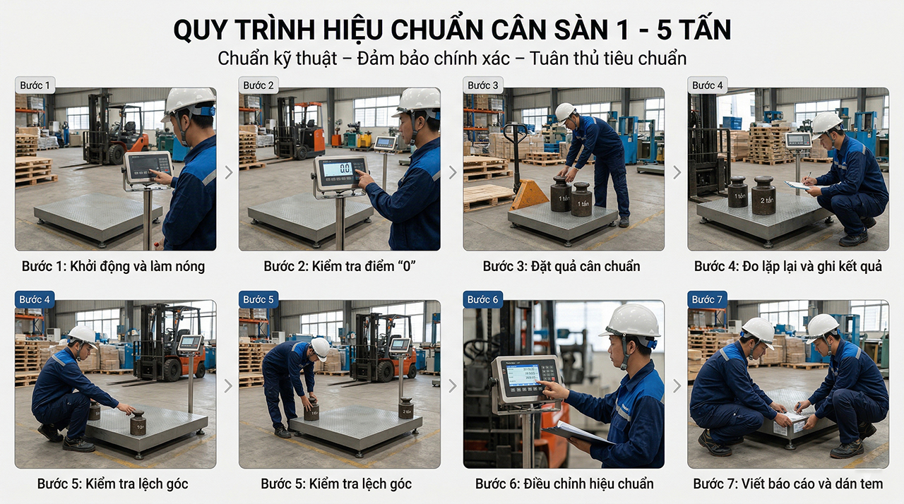 Quy trình chiệu chuẩn cân sàn 1