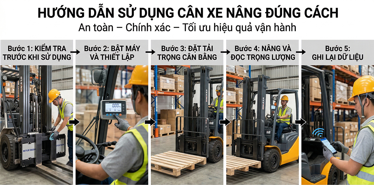 Hướng dẫn sử dụng cân xe nâng quy trình
