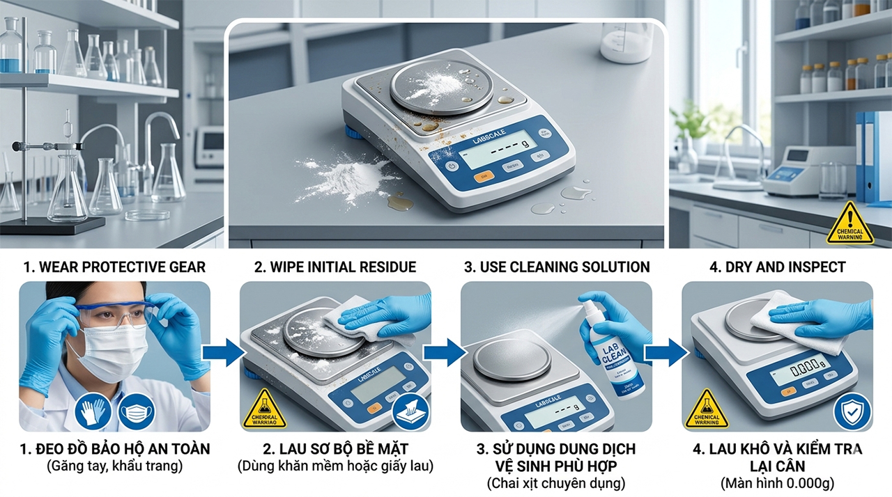 Hướng Dẫn Vệ Sinh Cân Sau Khi Cân Hóa Chất
