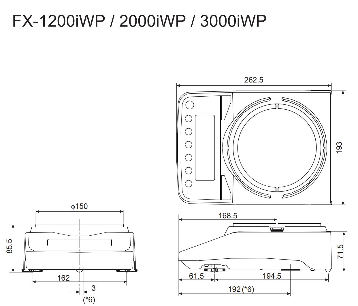 Cân điện tử chống nước FX-1200iWP AND 3
