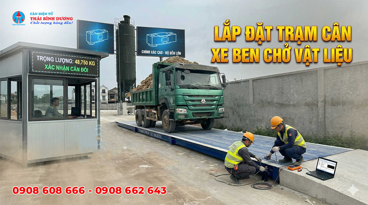 Trạm cân xe ben chở vật liệu xây dựng