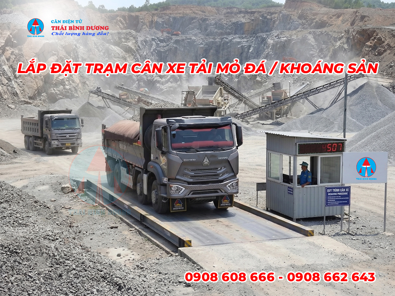 Lắp đặt trạm cân xe tải mỏ đá khoáng sản