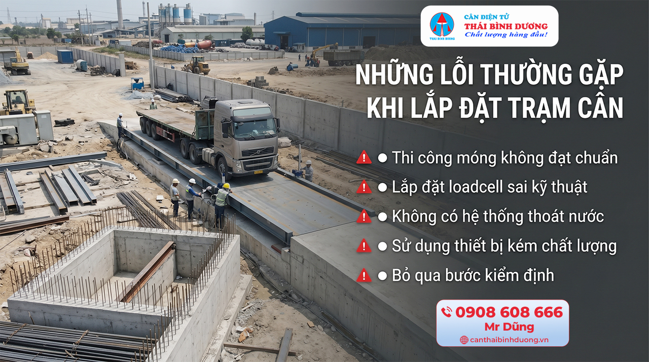 Nhưng lỗi thường gặp khi lắp đặt trạm cân