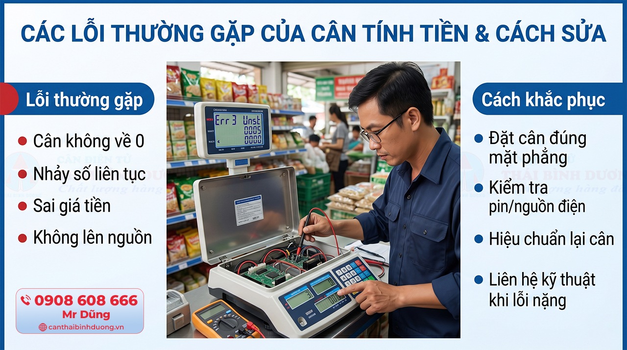 Các Lỗi Thường Gặp Của Cân Tính Tiền & Cách Sửa