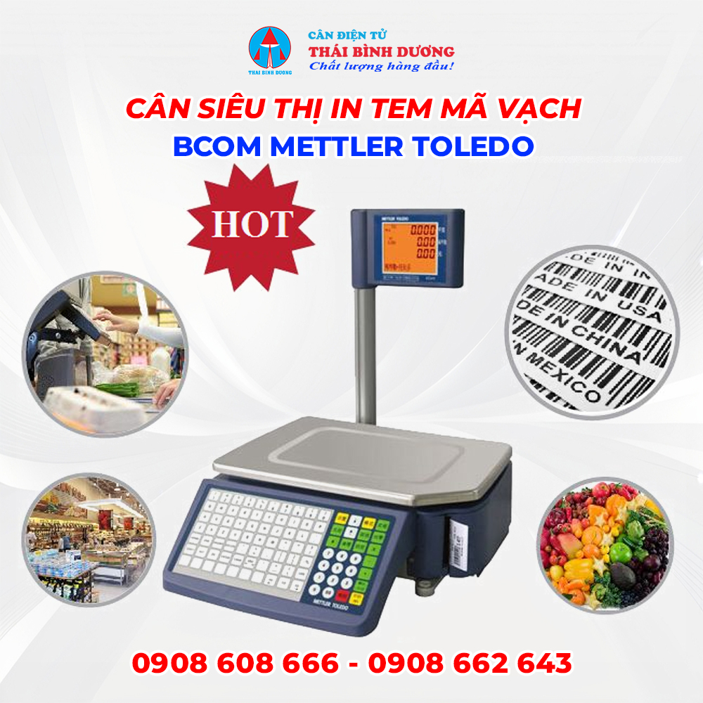 Cân Siêu Thị In Tem Mã Vạch BCOM 1