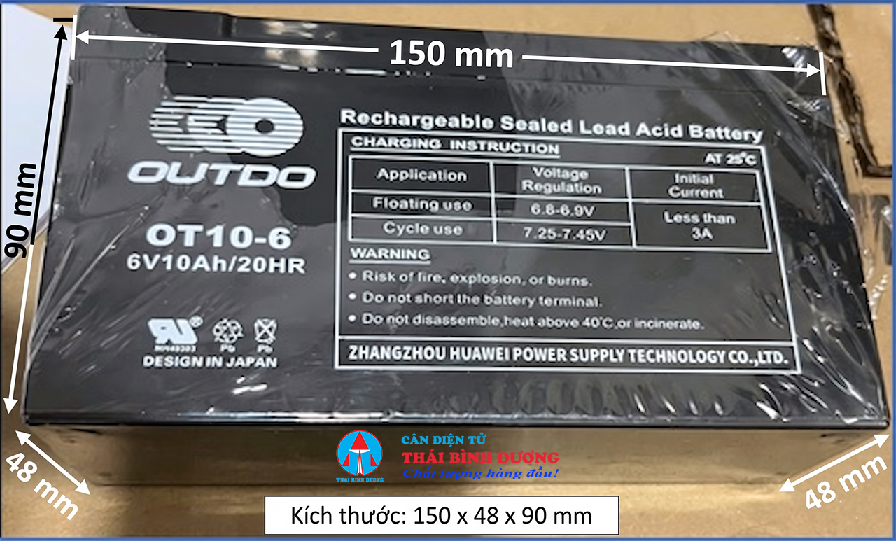 6v 10ah kích thước