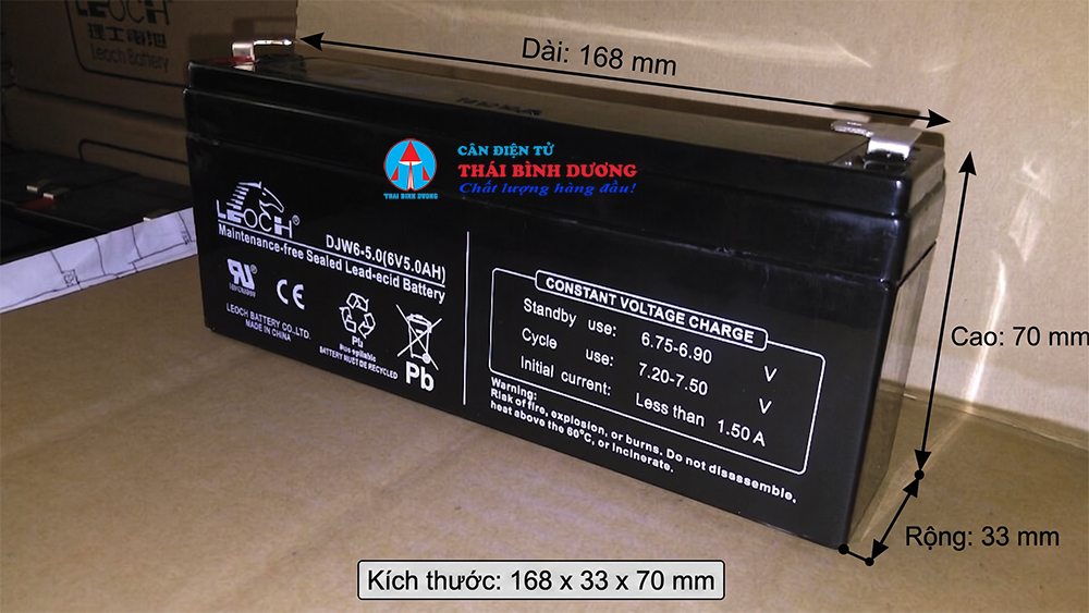 pin sạc cân điện tử cub kích thước
