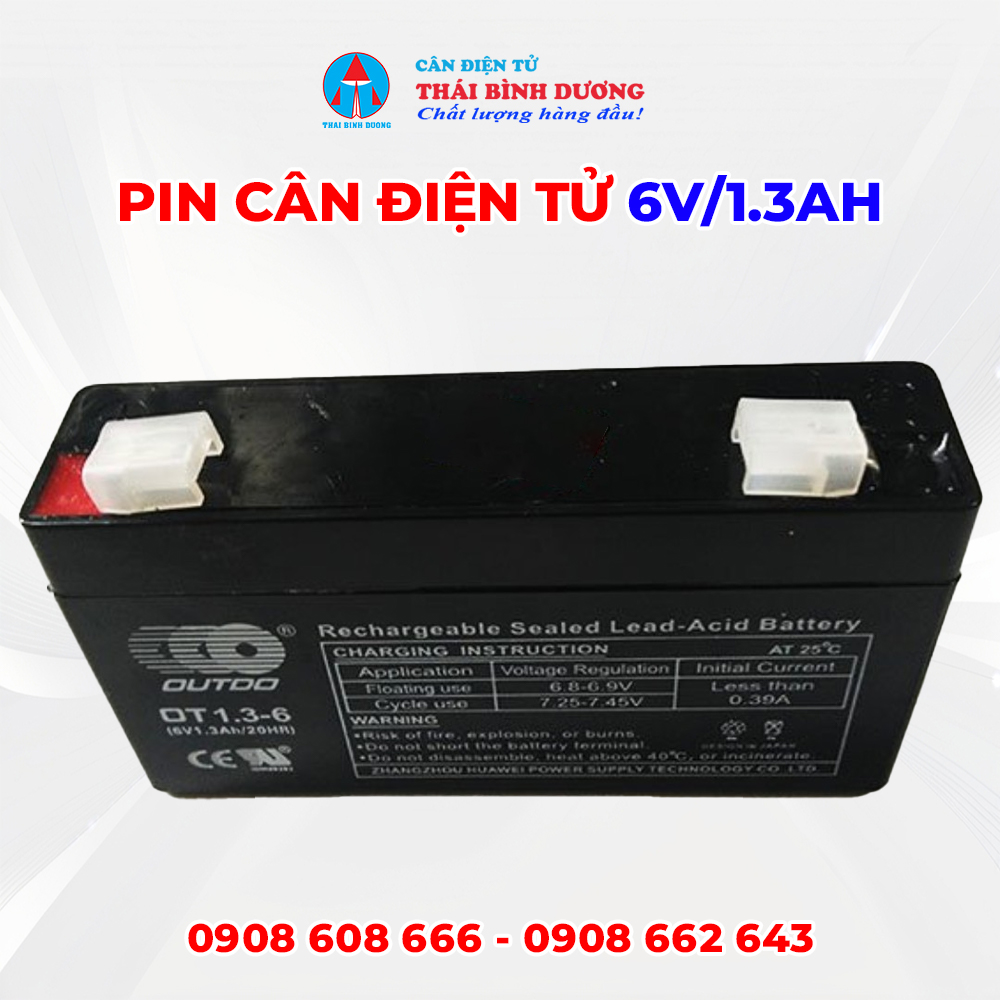 Pin Cân Điện Tử 6V/1.3AH 1