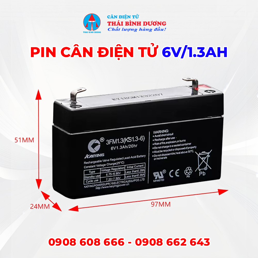 Pin Cân Điện Tử 6V/1.3AH