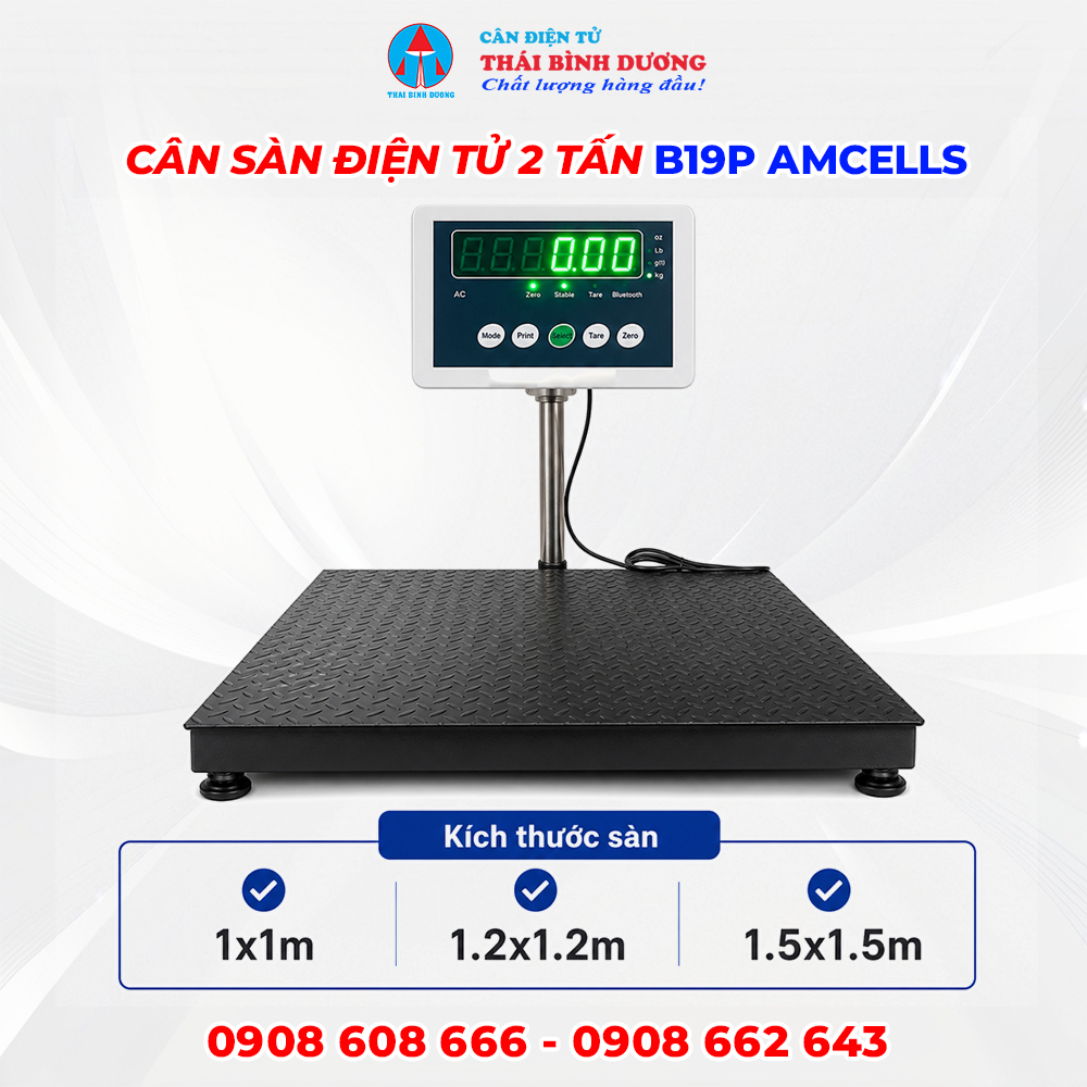 Cân Sàn Điện Tử 2 Tấn B19P Amcell