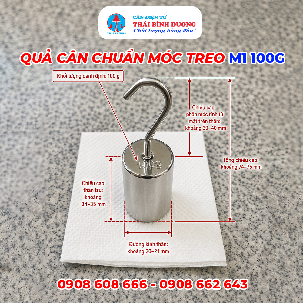 Quả Cân Chuẩn Móc Treo M1 100G