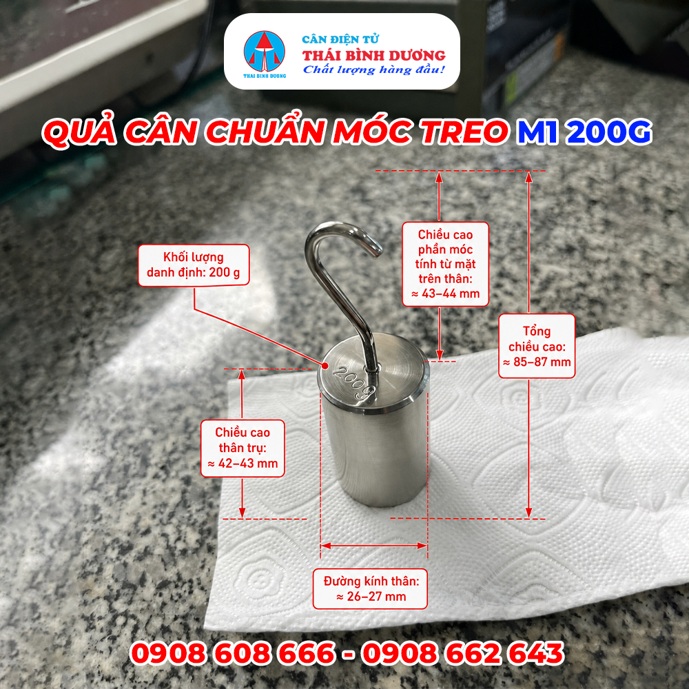 Quả Cân Chuẩn Móc Treo M1 200G